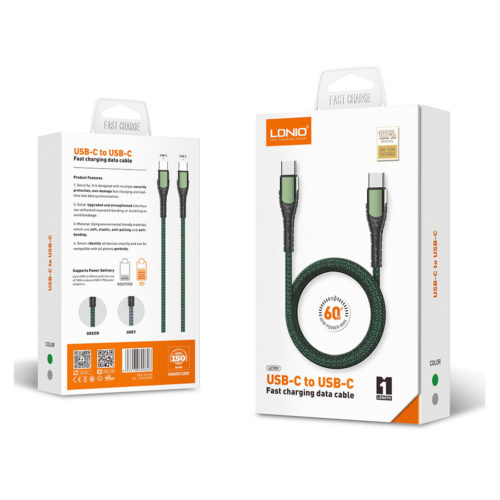 LDNIO lc102 60w 3a fast charge typec cable gray 1