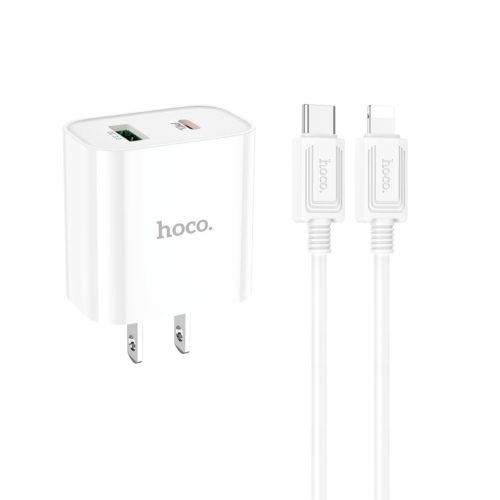 hoco c80 plus fast charger type c to lightning 1