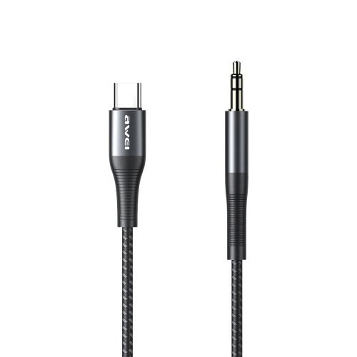 Awei CL 116T Aux to Type C Cable 1M Black 1.jpg