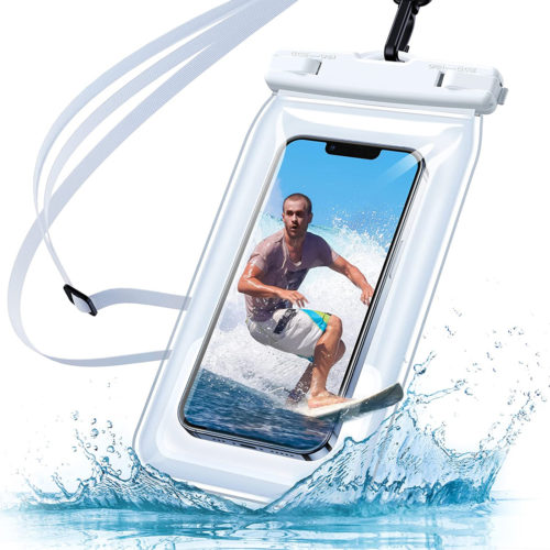 waterproof phone case with responsive touch luminous white