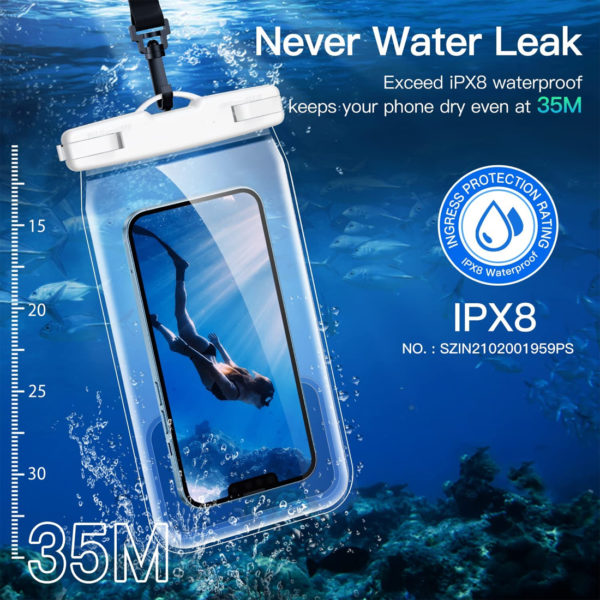waterproof phone case with responsive touch luminous white3
