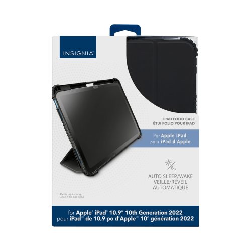 Insignia Folio Case For iPad 10.9 10th Gen 2022 Black pack
