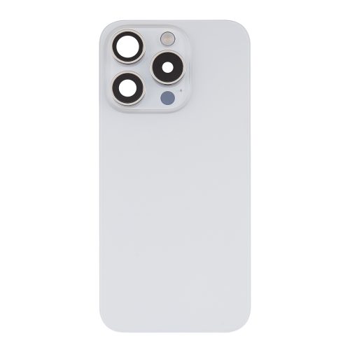 iPhone 15 Pro Back Glass +Steel Plate +Pre Installed MagSafe Magnet +NFC And Flashlight Flex (White Titanium)